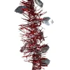 Guirlande de Noël rouge et argentée 2 m-Gifi Outlet
