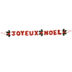 Guirlande de Noël rouge inscription Joyeux Noël-Gifi Outlet