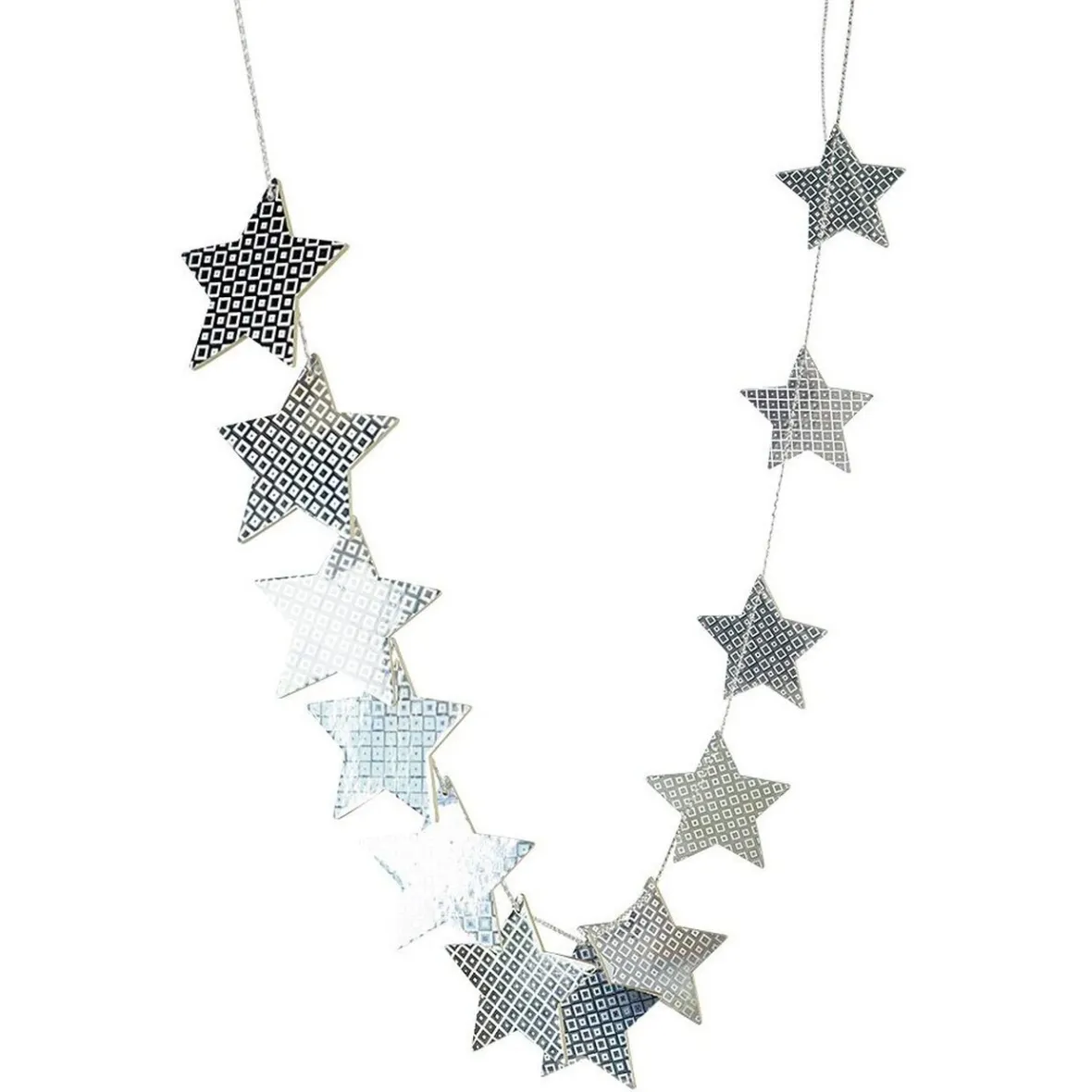 Guirlande de Noël étoiles en bois argenté-Gifi Online