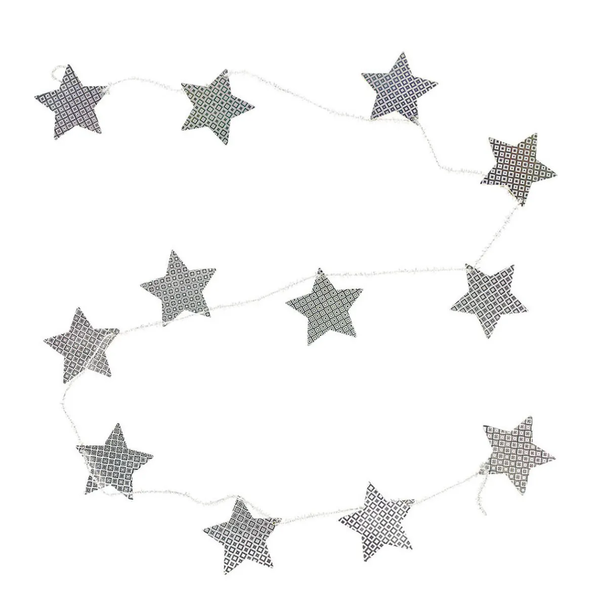 Guirlande de Noël étoiles en bois argenté-Gifi Online