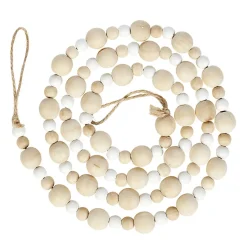 Guirlande de perles en bois beige naturel-Gifi Hot