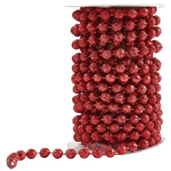 Guirlande de perles rouges 500 cm-Gifi Discount