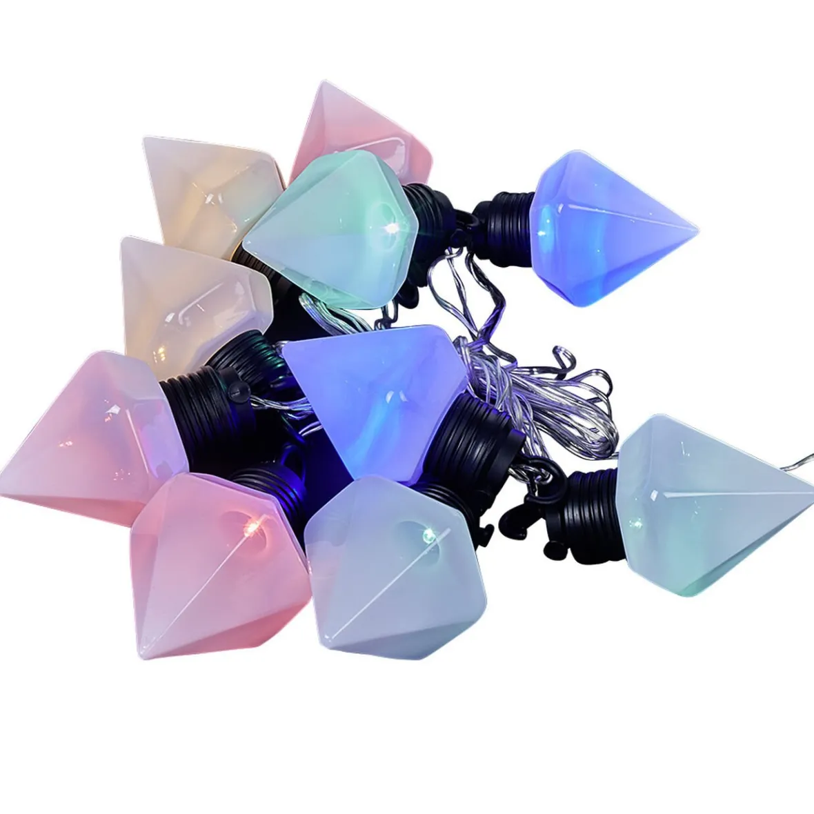 Guirlande diamants lumineuse multicolore 10 LED-Gifi Online