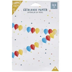 Guirlande en papier Circus rouge, jaune, bleu et blanc-Gifi