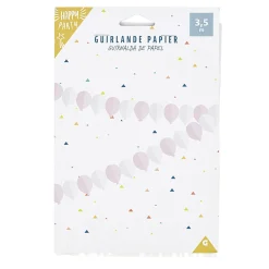 Guirlande en papier forme ballon rose et blanc-Gifi Outlet