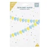Guirlande en papier forme ballon bleu, jaune et vert-Gifi Online