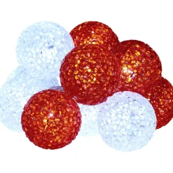 Guirlande extérieur solaire rouge et blanche 10 LED-Gifi Outlet