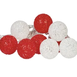 Guirlande extérieur solaire rouge et blanche 10 LED-Gifi Outlet