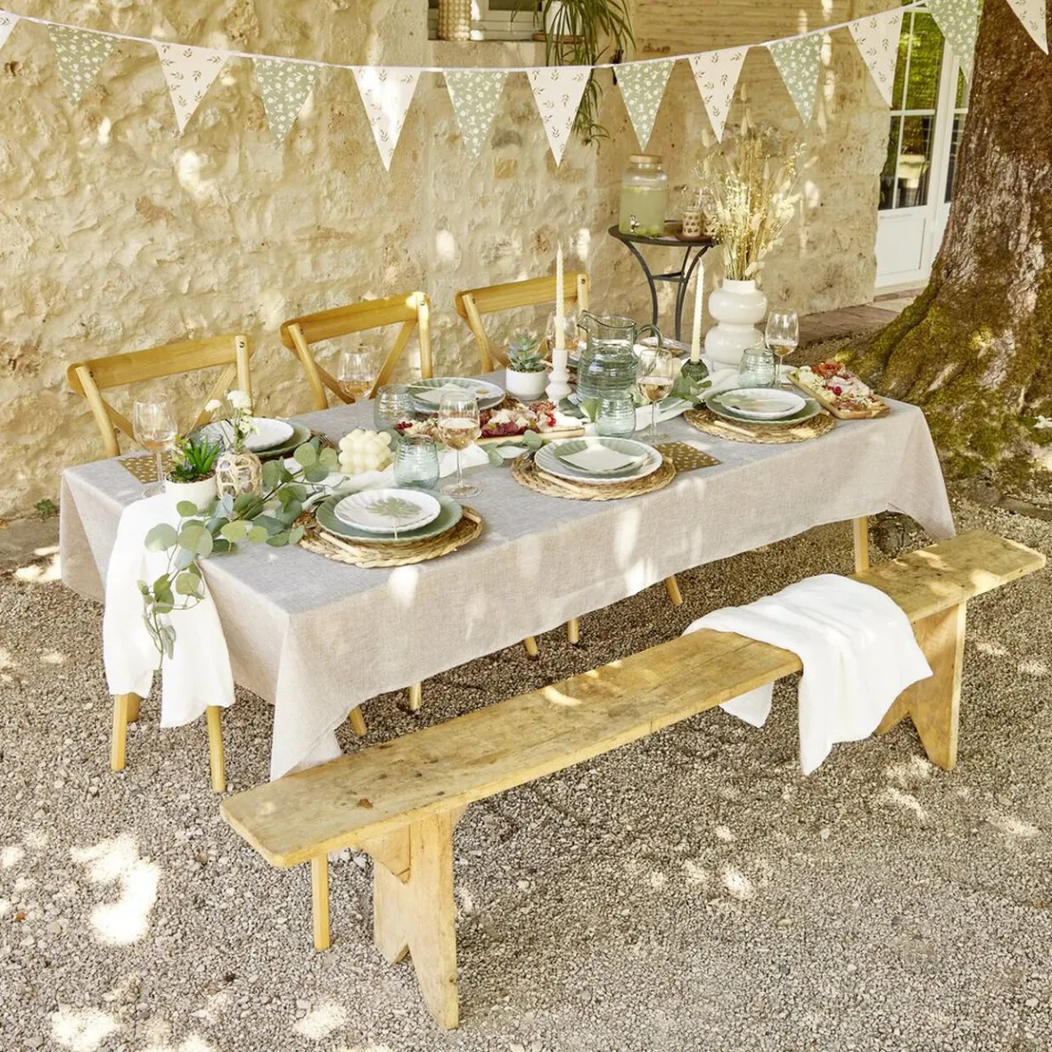 Guirlande fanion motif végétal thème nature 4m-Gifi Best