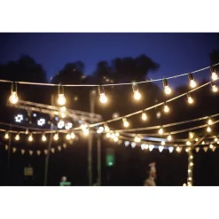 Guirlande guinguette 50 LED 10 boules blanches 6m-Gifi Outlet