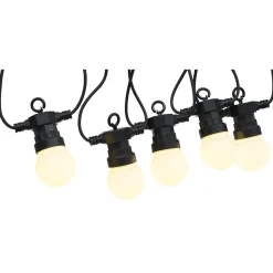 Guirlande guinguette 50 LED 10 boules blanches 6m-Gifi Outlet