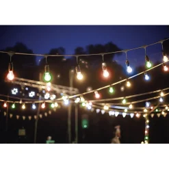 Guirlande guinguette 50 LED 10 boules multicolores 6m-Gifi