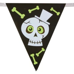 Guirlande Happy Halloween fanion phosphorescent-Gifi Outlet