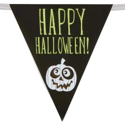 Guirlande Happy Halloween fanion phosphorescent-Gifi Outlet