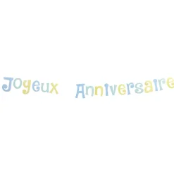 Guirlande Joyeux anniversaire bleu, vert et jaune-Gifi Sale