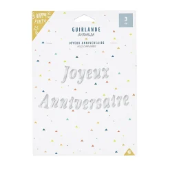 Guirlande Joyeux anniversaire argenté-Gifi Outlet