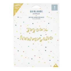 Guirlande Joyeux anniversaire doré-Gifi