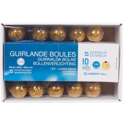 Guirlande électrique 10 boules dorées L. 1,8 m-Gifi Best