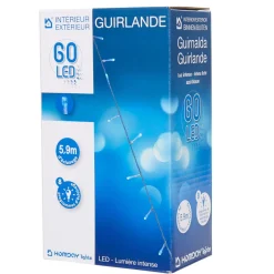 Guirlande électrique 60 led bleues clignotantes L. 5,9 m-Gifi New