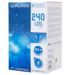 Guirlande électrique 240 led bleues L. 23,9 m-Gifi Clearance