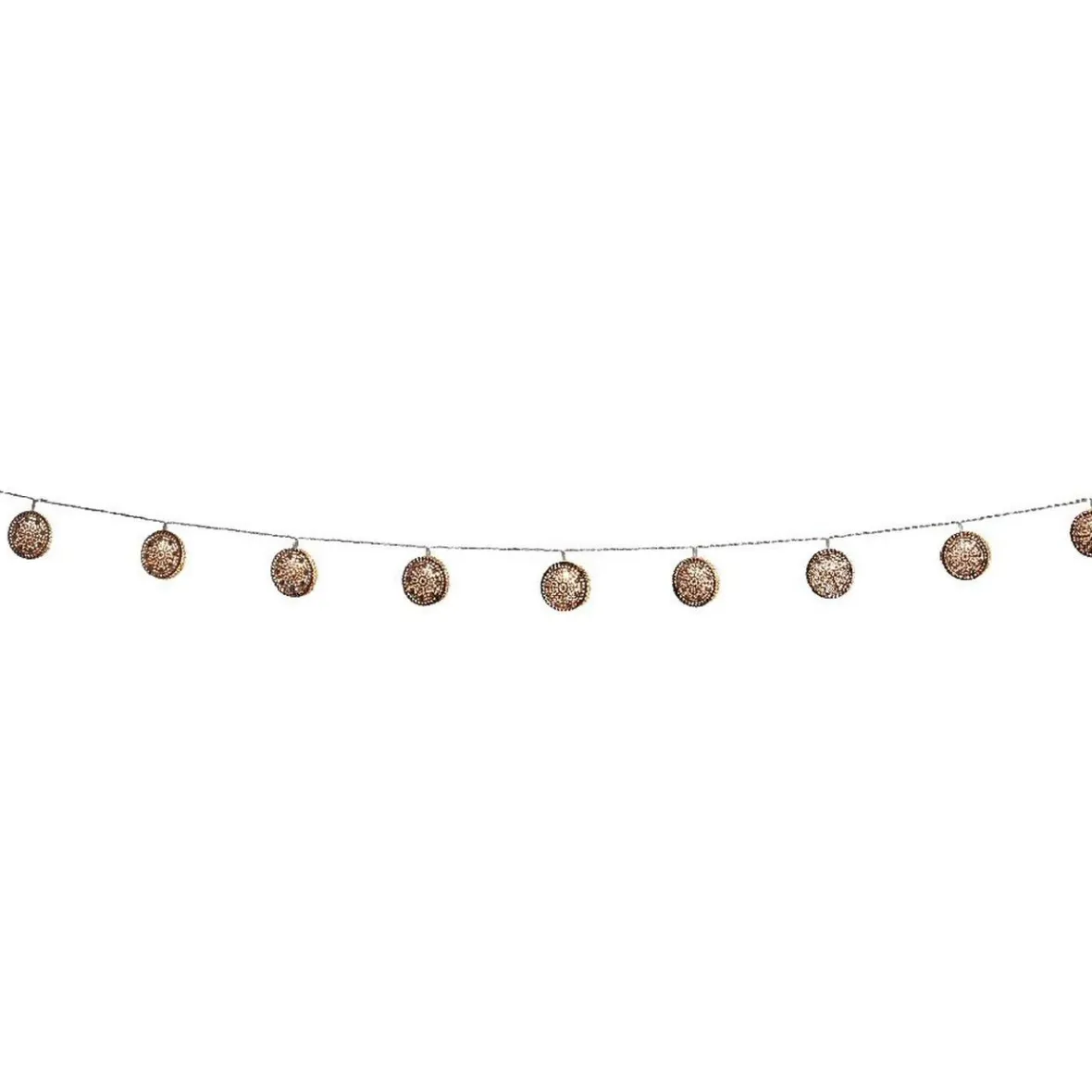 Guirlande électrique boules plates métal rosé 10 led L. 1,35 m-Gifi Discount