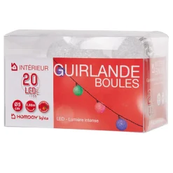 Guirlande électrique boules multicolores L. 3,80 m-Gifi Outlet