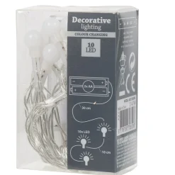 Guirlande électrique de 10 boules blanc 1 m-Gifi New