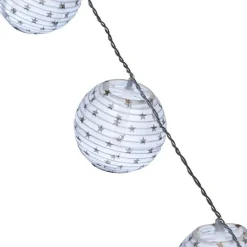 Guirlande électrique lampions blancs à étoiles dorées 1,8 m-Gifi