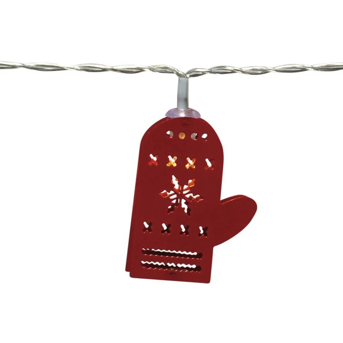 Guirlande électrique lumineuse 10 gants rouges L. 1,35 m-Gifi Discount