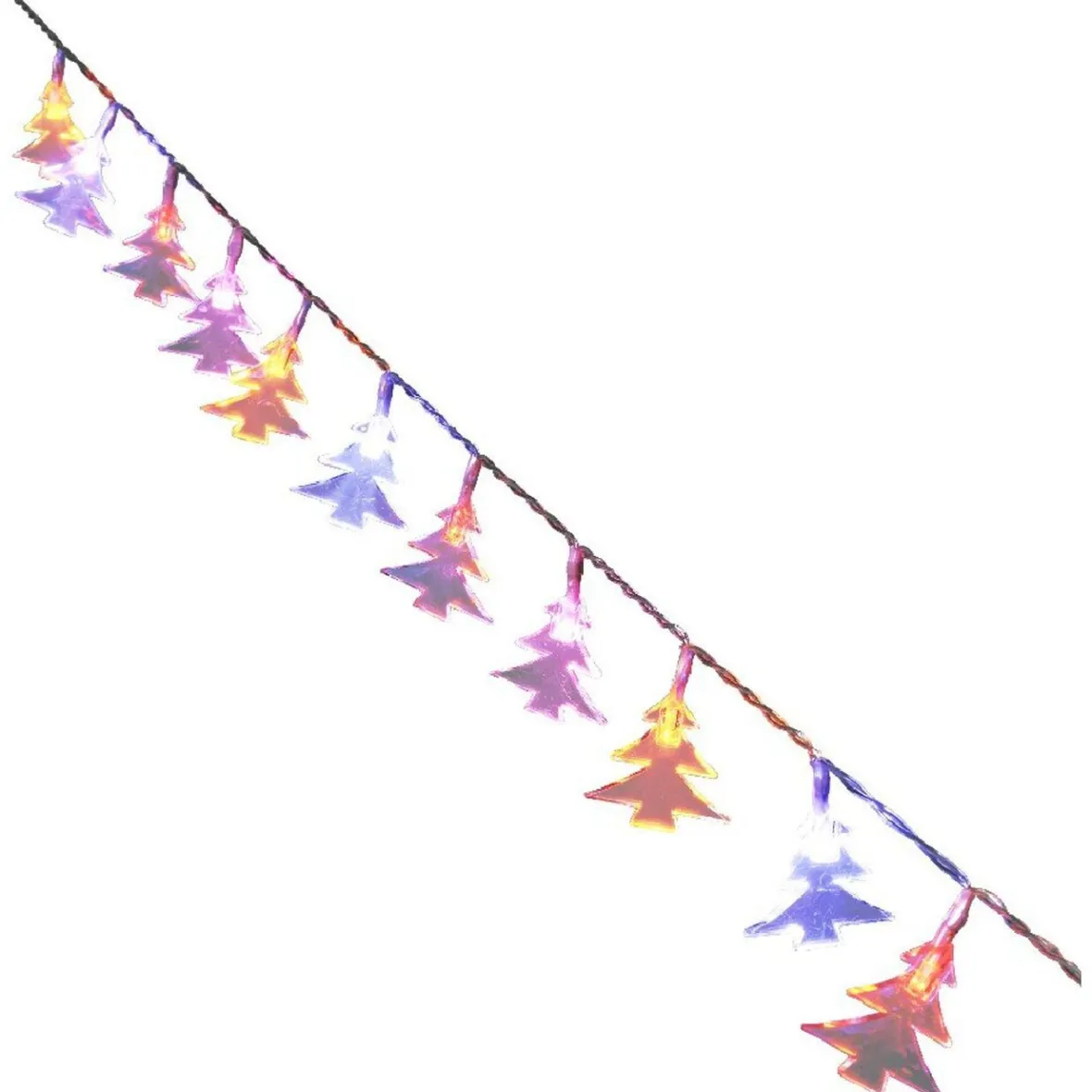 Guirlande électrique sapins multicolores 1 m-Gifi Outlet