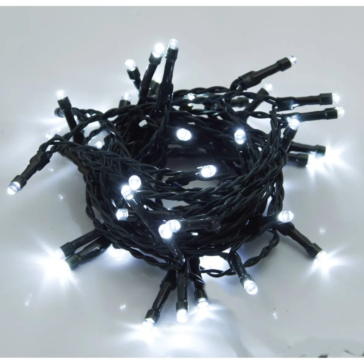 Guirlande électrique Solaire 50 Led Blanc froid clignotant 4,9 m-Gifi Discount