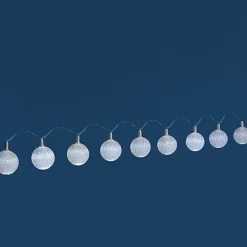 Guirlande électrique solaire boules blanches 5,7 m-Gifi Discount