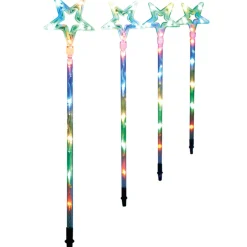 Guirlande électrique solaire 4 étoiles blanches 1,5 m-Gifi Online