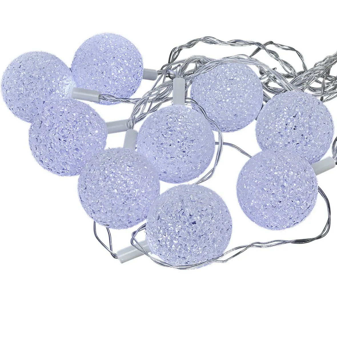 Guirlande électrique solaire 9 boules blanc 5,6 m-Gifi Best