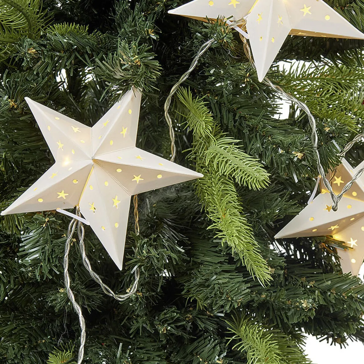 Guirlande électrique étoiles blanches fixes 1,2 m-Gifi Clearance
