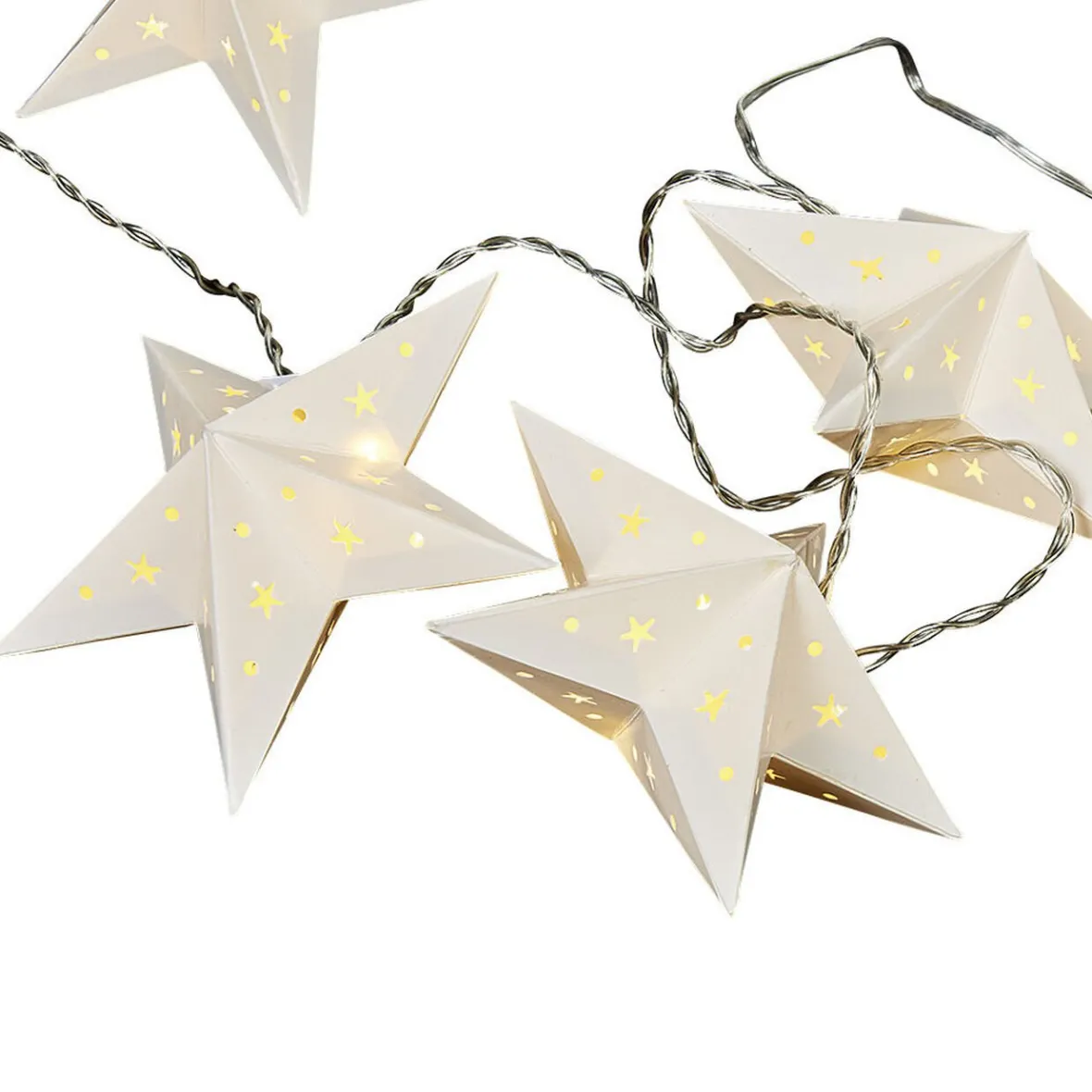 Guirlande électrique étoiles blanches fixes 1,2 m-Gifi Clearance