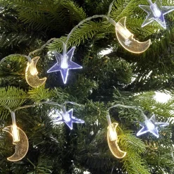 Guirlande électrique étoiles et lunes blanc fixe 1 m-Gifi Hot