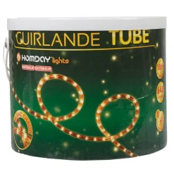 Guirlande électrique tube blanc chaud clignotant 18 m-Gifi Outlet
