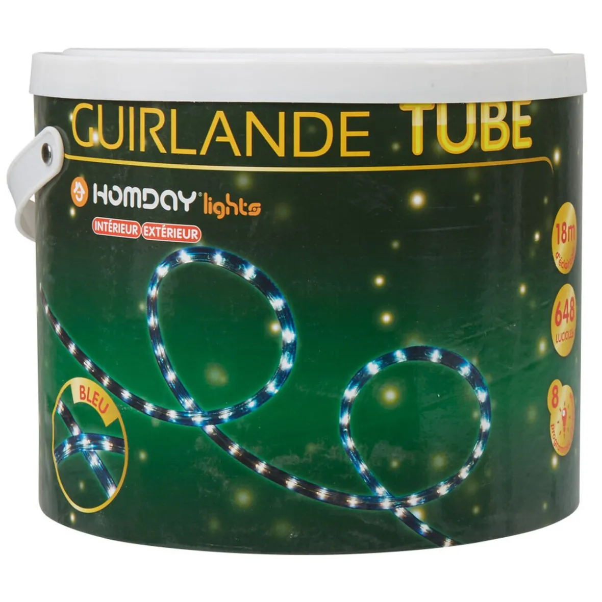 Guirlande électrique tube bleu clignotant 18 m-Gifi Best