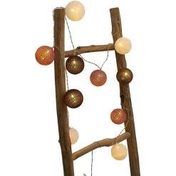 Guirlande lumineuse 10 boules beige marron orange L165cm-Gifi Best