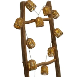 Guirlande lumineuse 10 boules effet rotin tressé 165cm-Gifi New