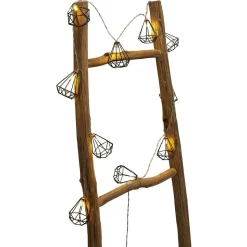 Guirlande lumineuse 10 diamants métal noir 165cm-Gifi Outlet