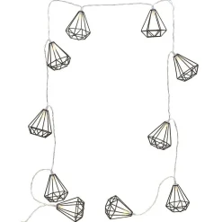 Guirlande lumineuse 10 diamants métal noir 165cm-Gifi Outlet