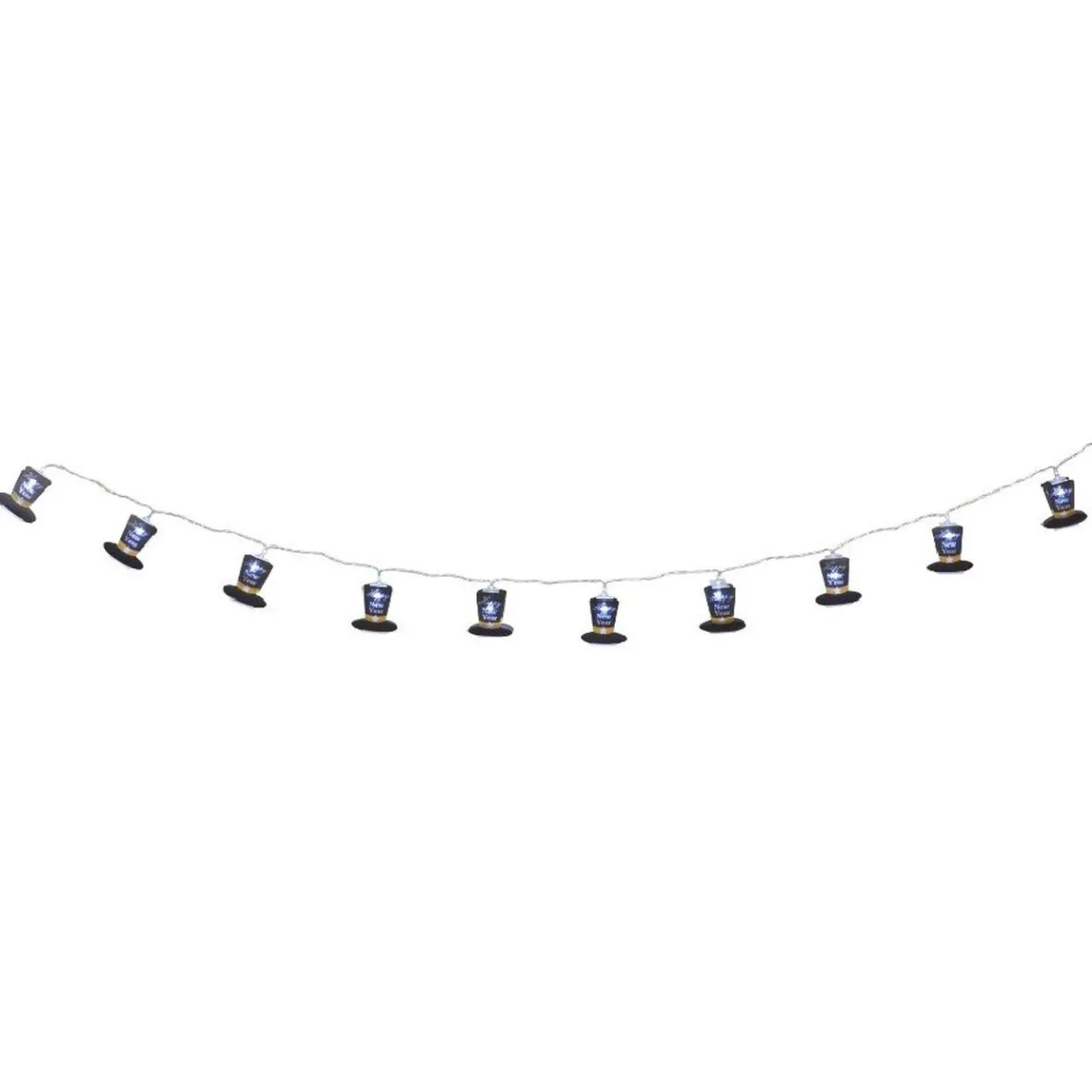 Guirlande lumineuse 10 LED chapeaux Happy New Year 1,75 m-Gifi Outlet