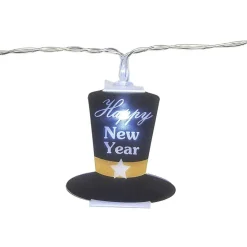 Guirlande lumineuse 10 LED chapeaux Happy New Year 1,75 m-Gifi Outlet