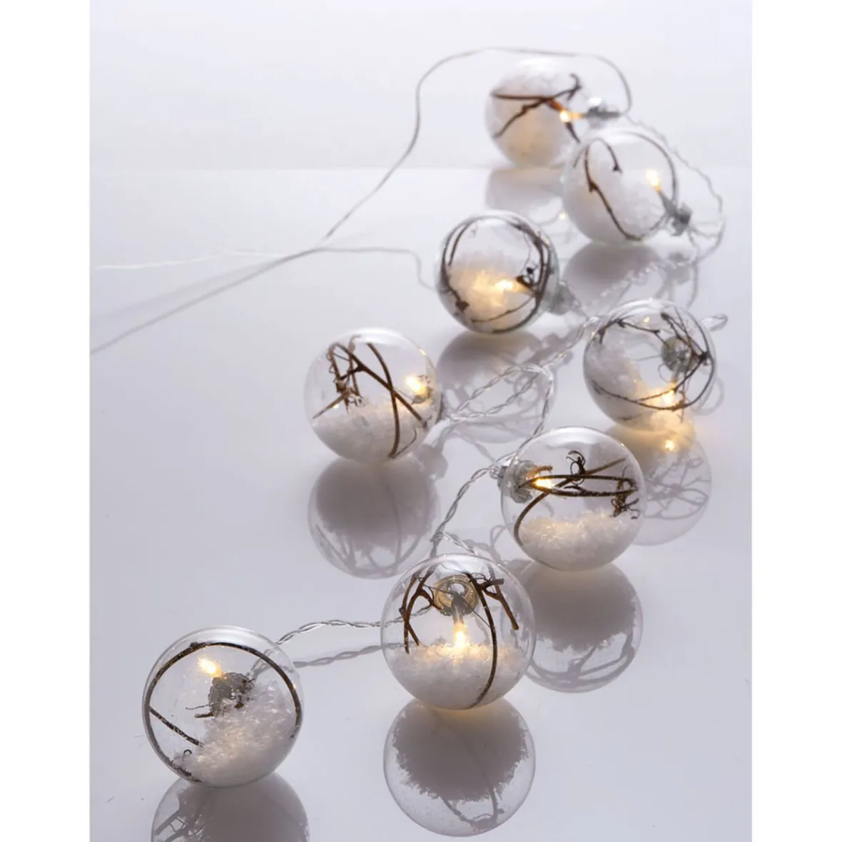 Guirlande lumineuse boules fantaisie intérieur 8 LED-Gifi Outlet