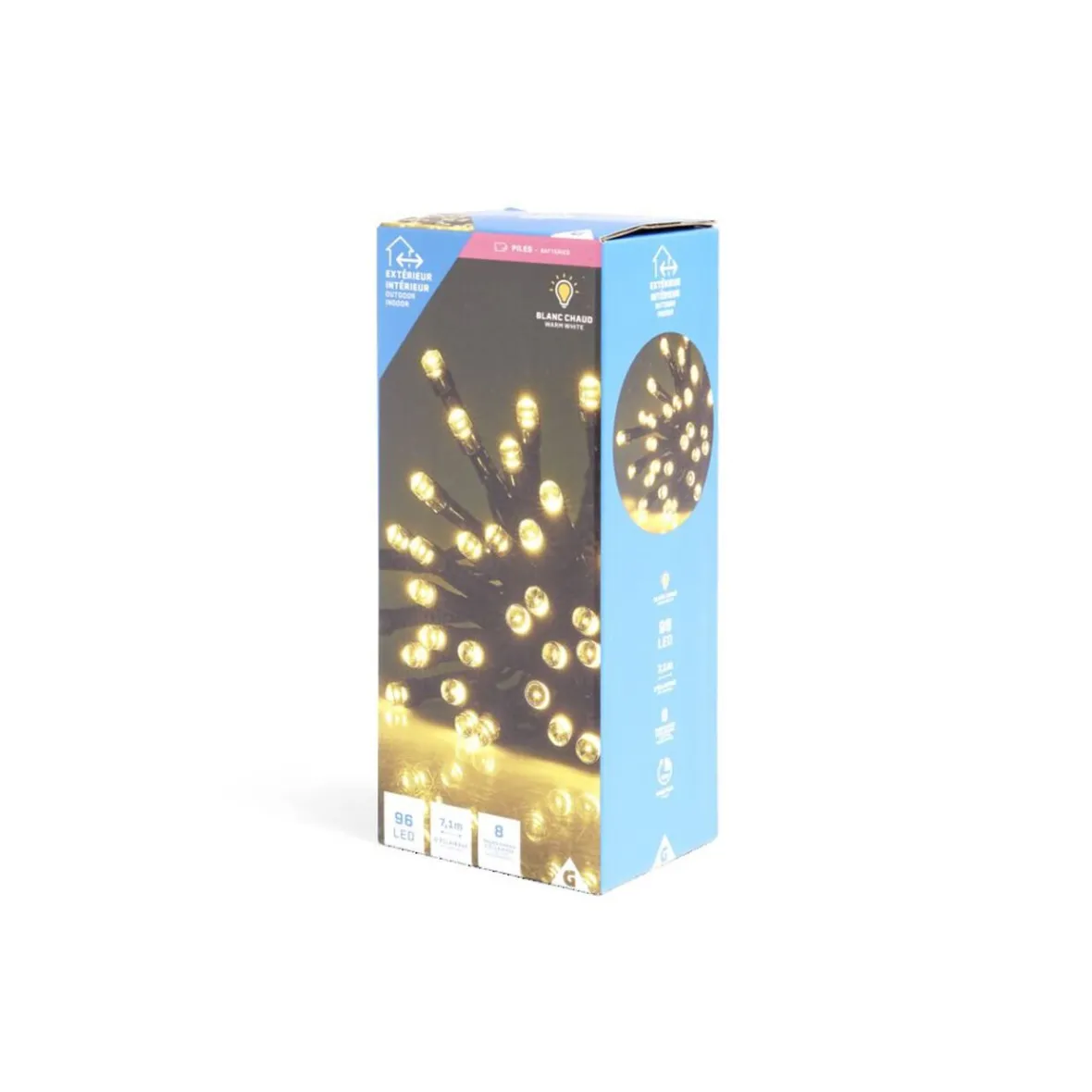 Guirlande lumineuse extérieur 96LED blanc chaud 7,1m-Gifi Outlet