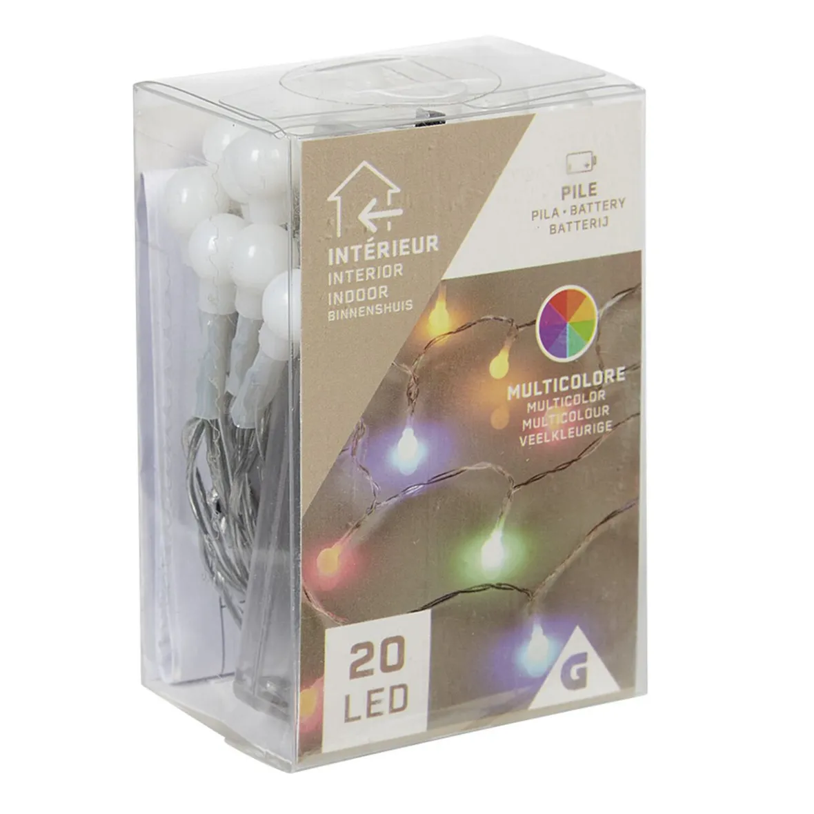 Guirlande lumineuse intérieur 20 LED multicolore-Gifi Hot