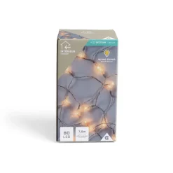 Guirlande lumineuse intérieur diamant 80LED blanc chaud 7,9m-Gifi