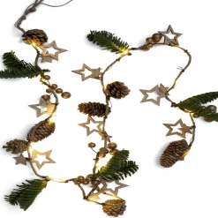 Guirlande Lumineuse intérieure pomme de pin et sapin 15LED 1,4m-Gifi New